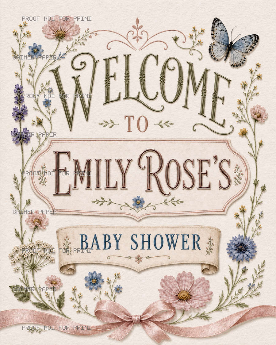 Matching Wildflower welcome sign