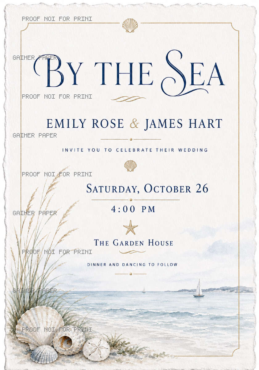 Catalog sample of the selected invitation design