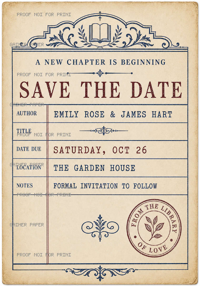 Catalog sample of the selected invitation design