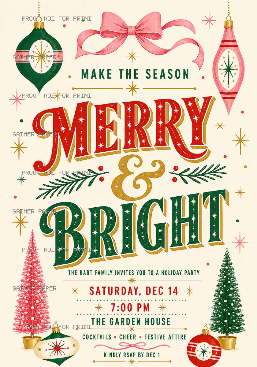 Catalog sample of the selected invitation design