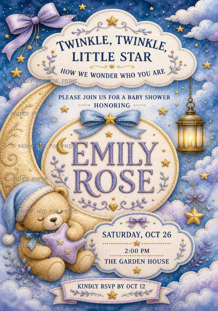 Catalog sample of the selected invitation design
