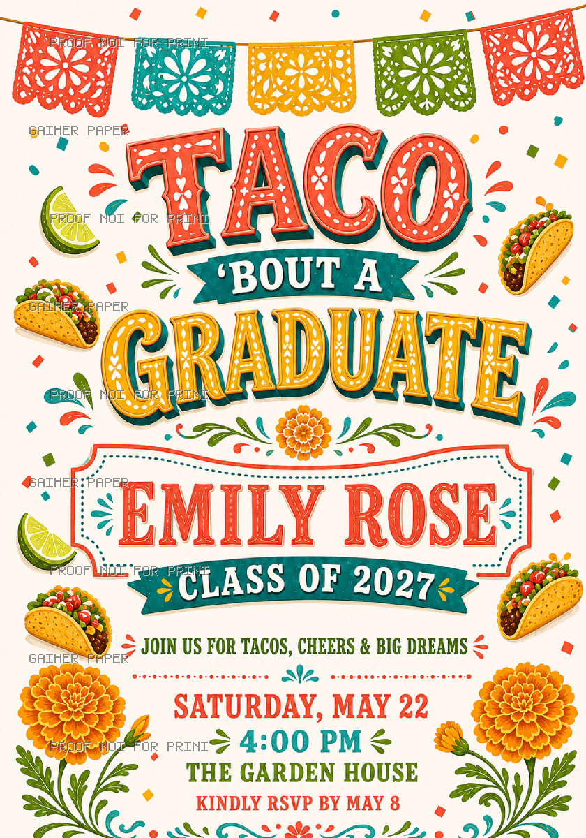 Catalog sample of the selected invitation design