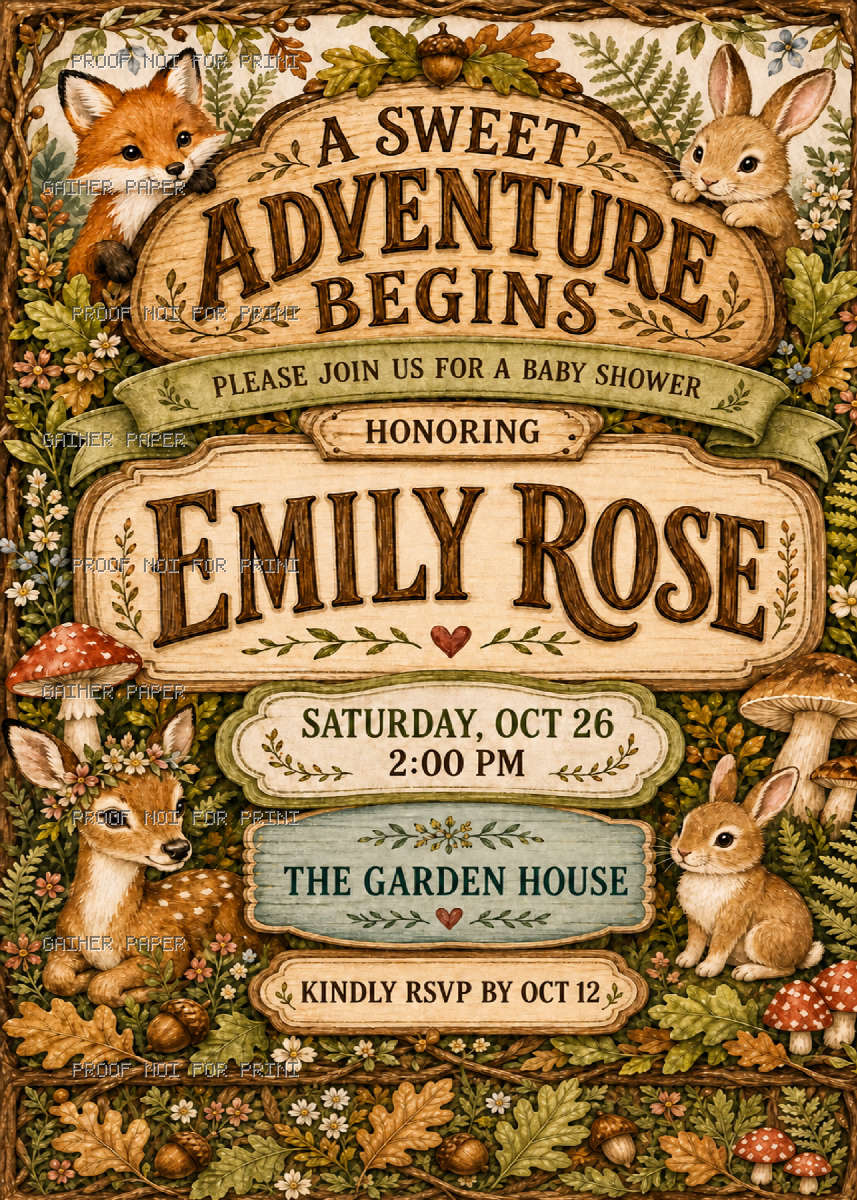 Catalog sample of the selected invitation design