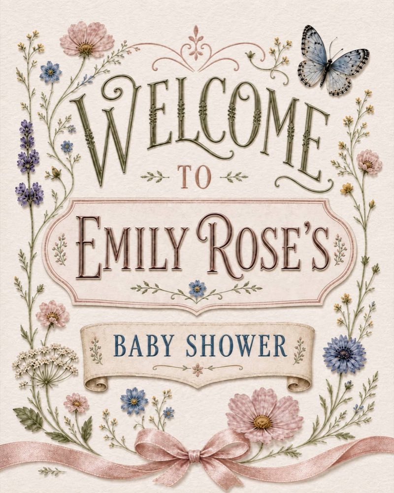 Matching Wildflower welcome sign