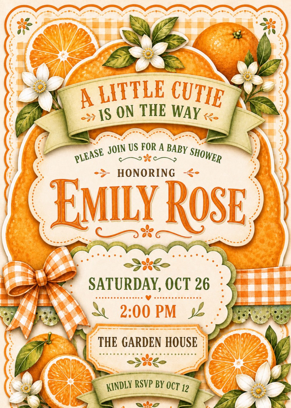 Little Cutie Shower invitation preview